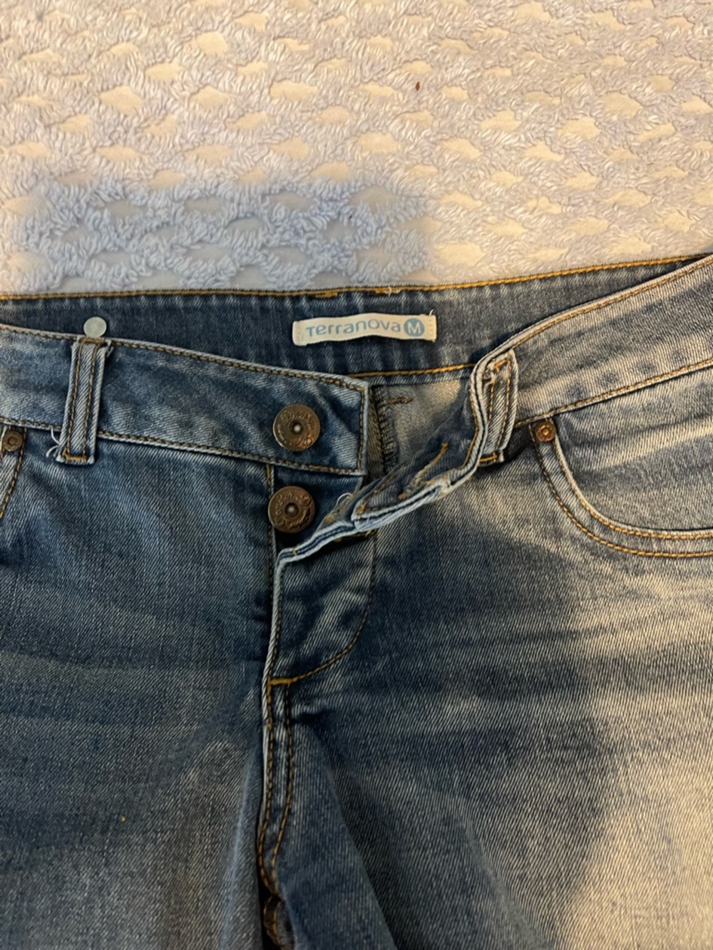 Terranova Women's Light Blue High-Rise Jean Shorts